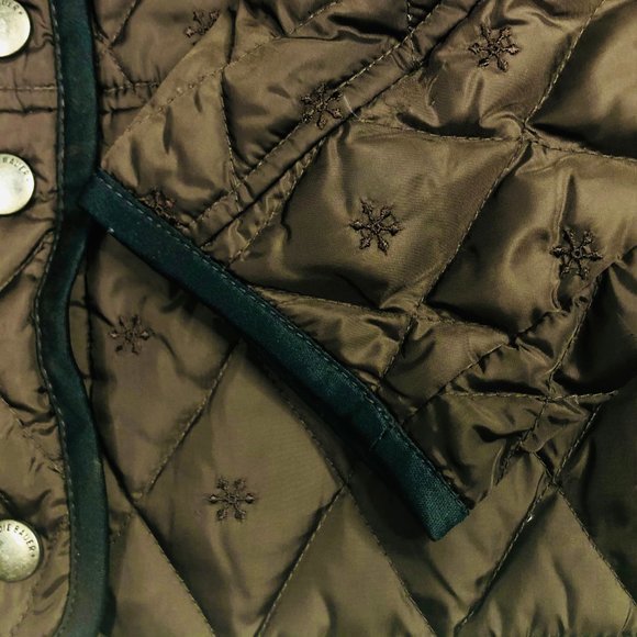 Eddie Bauer Womens Quilted Goose Down Jacket Size M Snap Closure Brown EB 650 - Picture 9 of 9